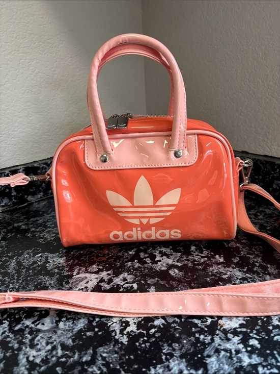 adidas Handbags - adidas Coral and Light Pink Patent Mini Satchel Bag